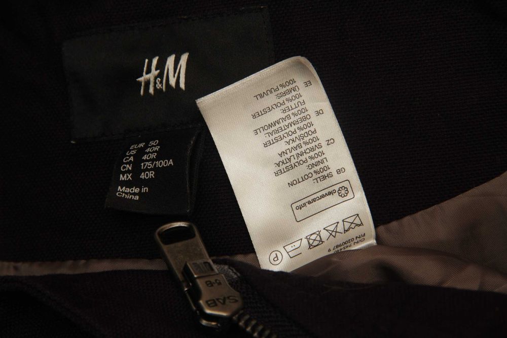 H&M Duffle coat black рр 50 M пальто из хлопка