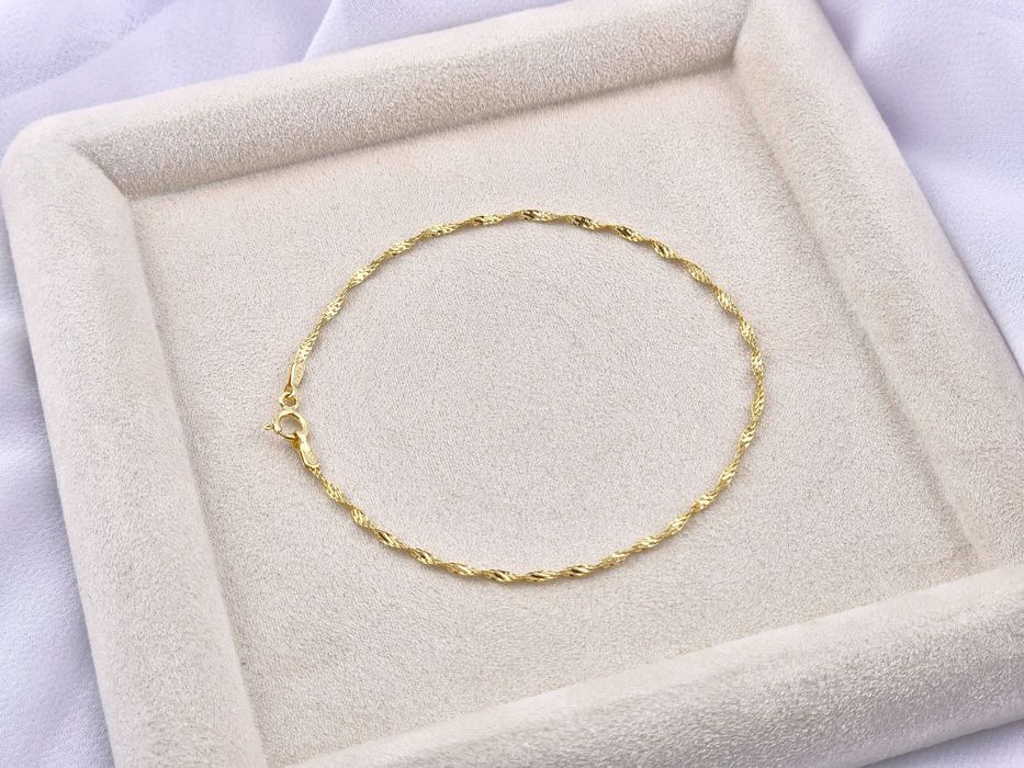 Złota bransoletka SINGAPUR 0,85g PR.585 14K dł. 18,5cm