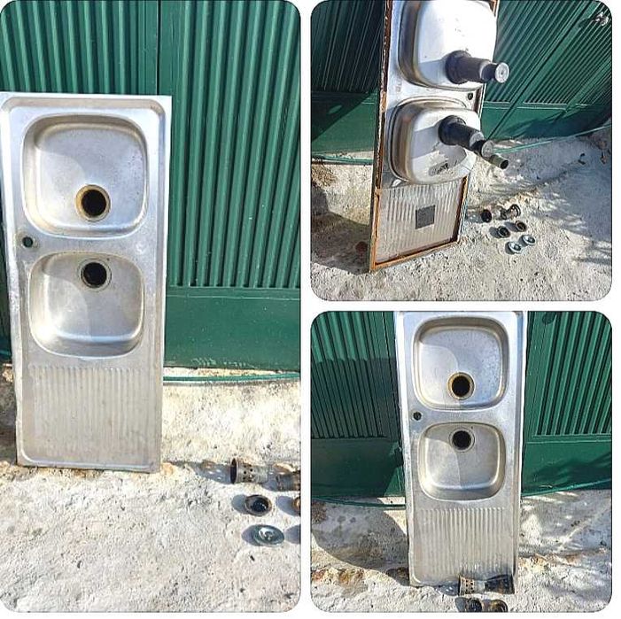 Lava-loiça inox com 2 cubas usado