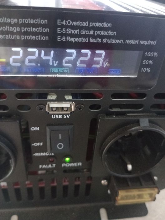 Inversor de 24v para 220v 5000w pico de 10000w semi-novo