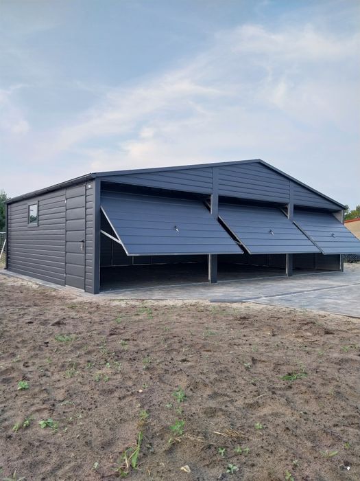 Garaż blaszany blaszak drewnopodobny profil zamknięty