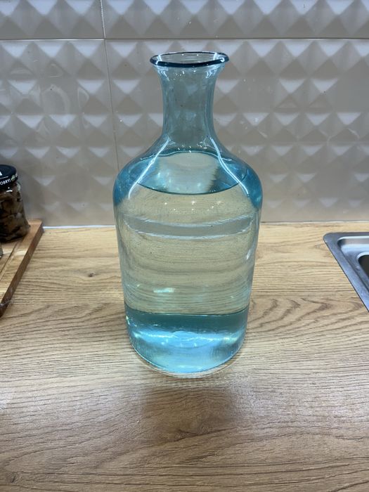 Szklany gąsior wazon butla dekoracyjna 3L 3.5L turkusowy retro Loft
