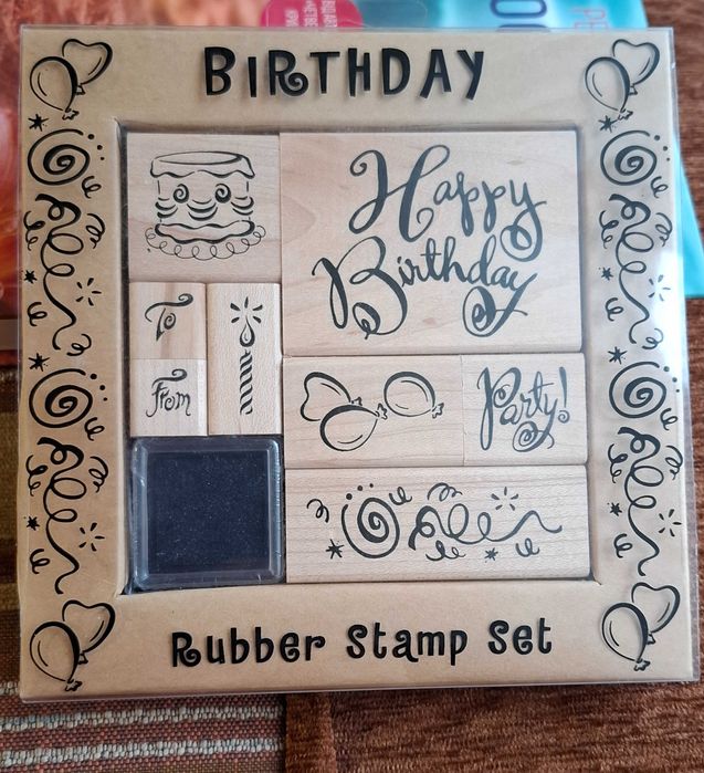 Штампи гумові. Набір "Birthday Rubber Stamp Set" від All Night Media.
