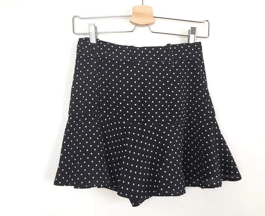 Zara spódnicospodnie czarne w białe groszki polka dots jak nowe XS 34