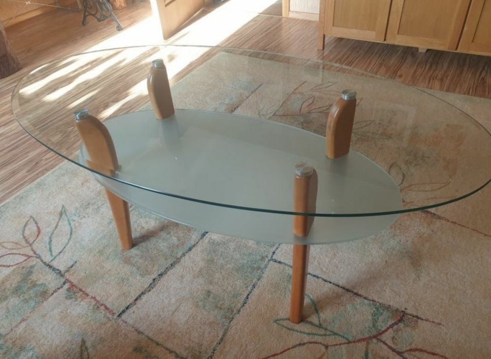 Stół owalny szklany blat