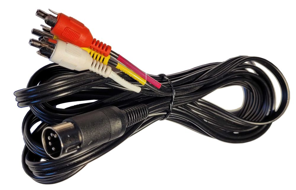 Kabel Video Cinch RCA plus zasilacz do Atari XE/XL