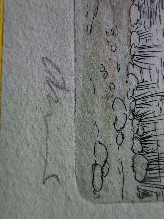 Miniaturowa sygnowana litografia