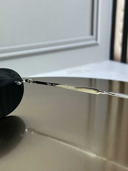 Сонцезахисні окуляри Ray-Ban RB3767 срібло, темна лінза, безободкові, овальні, унісекс, оригінал