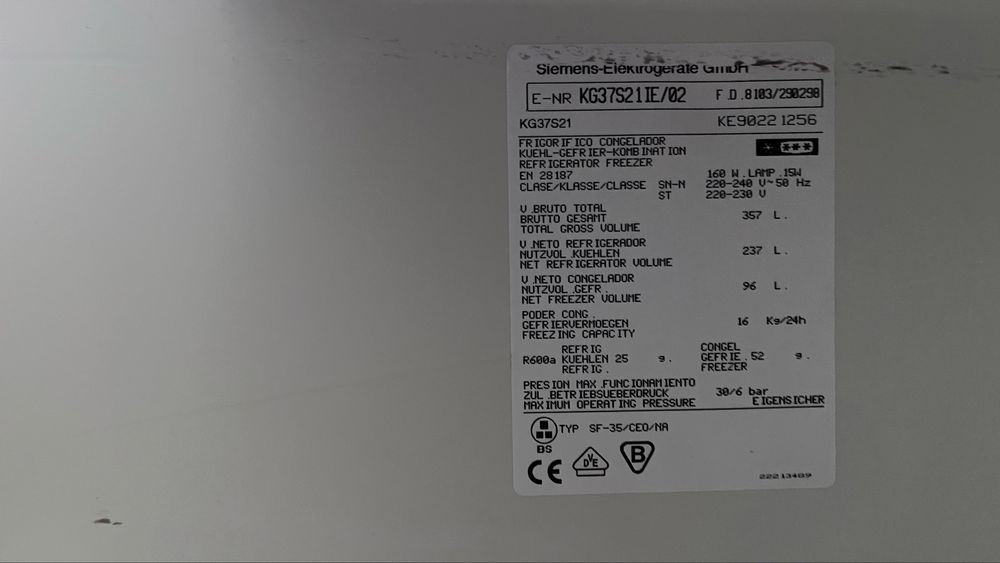 Frigorifico combinado Siemens usado - excelente ocasiao!