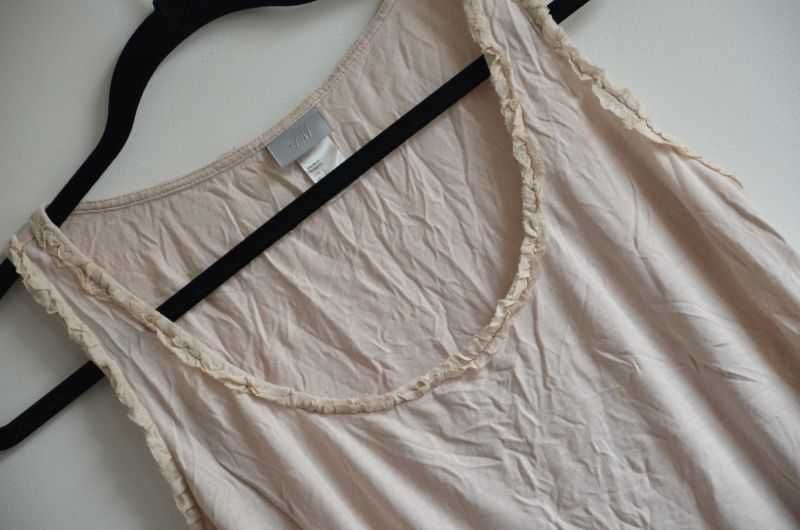 H&M modern classic bluzka koszulka na ramiączkach pudrowy róż S 36 38