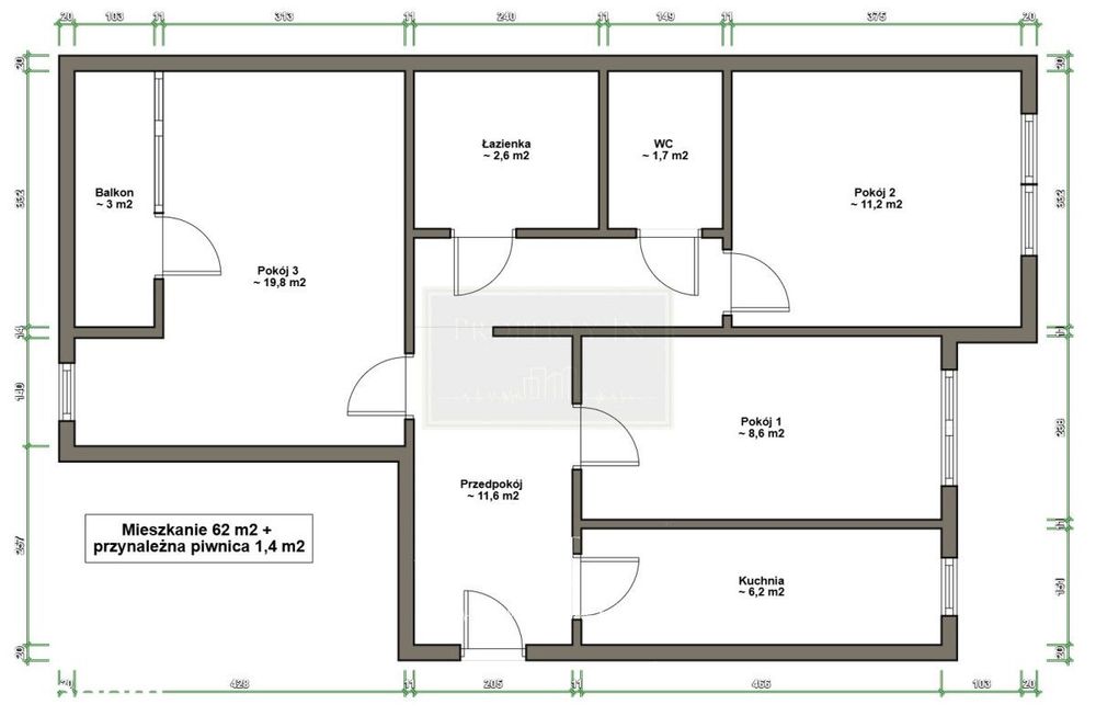 | 3 oddzielne pokoje | balkon | 2-stronne |