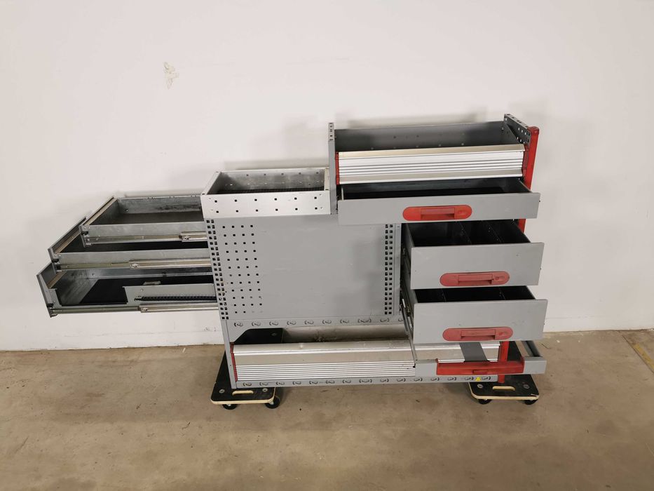 Regały szafki półki do busa zabudowa serwisowa warsztatowa ZESTAW BOTT