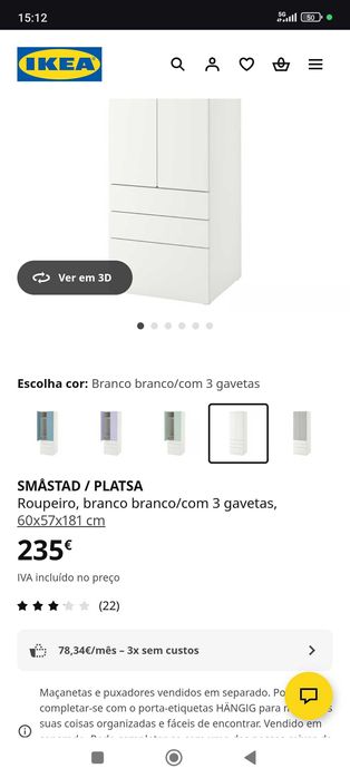 Vendo Roupeiro Branco e banco para arrumação