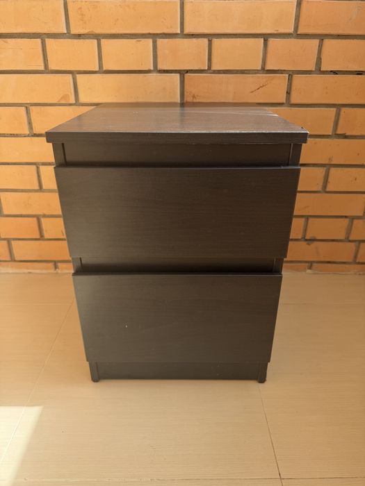 Комод IKEA KULLEN (2 комоди з 2 ящики, чорно-коричневий, 35х49 см)