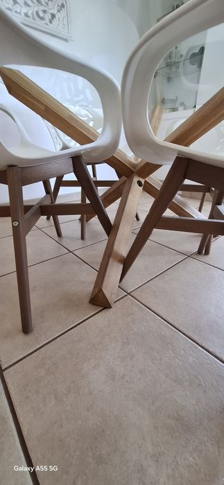 Mesa Jantar vidro AGERBY 119 + 4 cadeiras