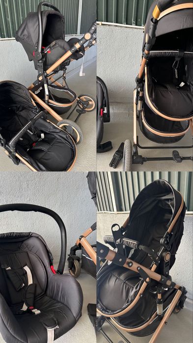 Carro de bebé preto