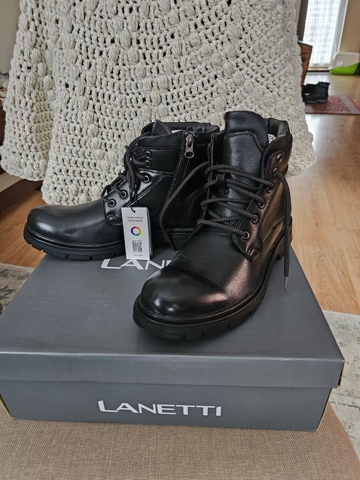 Nowe męskie buty Lanetti CCC, ekoskóra