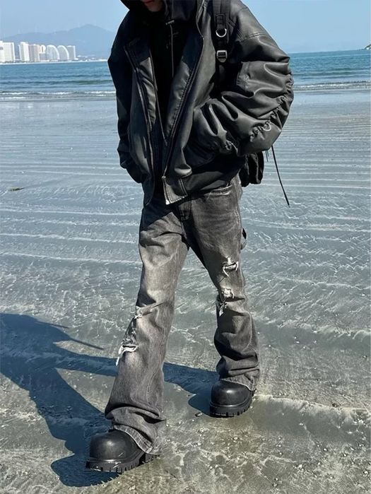 Клеш джинсы архив винтаж distressed flaired jeans фешн opium sk8 y2k