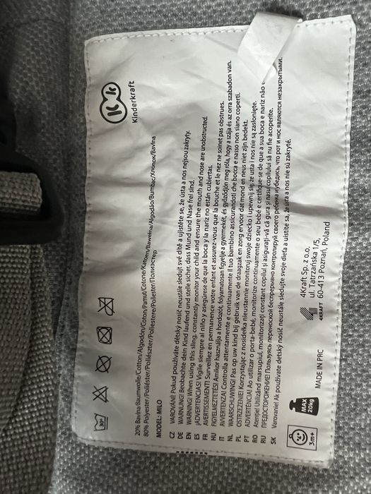 Nosidło ergonomiczne kinderkraft milo