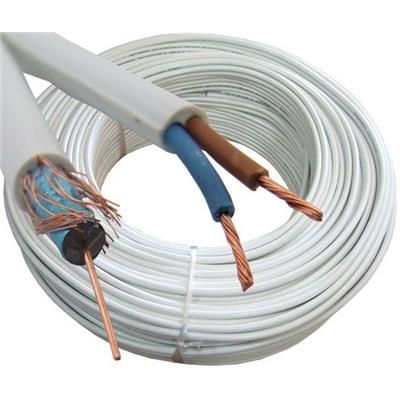 Kabel przewód do kamer CCTV 75ohm K-60+2x0,5 1m