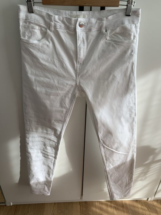 Skinny high waist jeans H&M 42 białe
