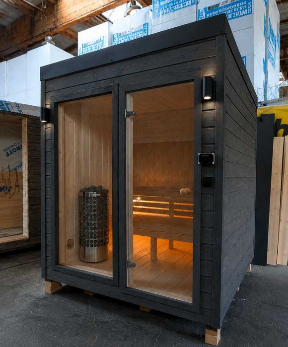 Sauna Ogrodowa Olaya 7 2,0x2,0 Witryna + Ocieplana + Piec