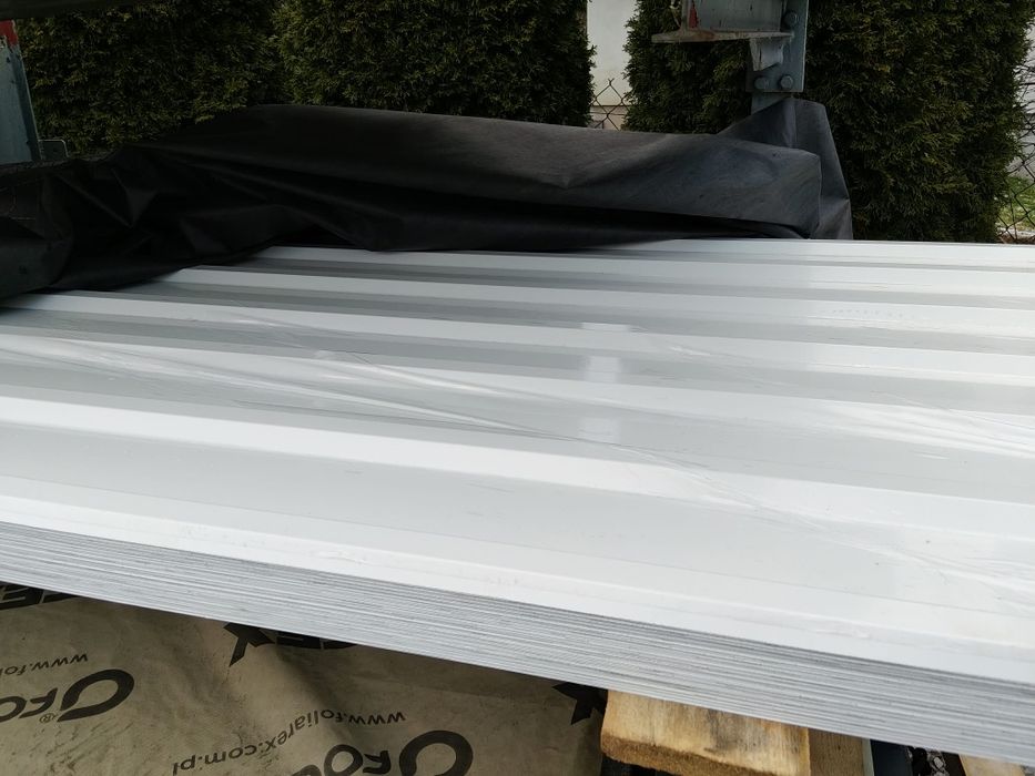 Blacha trapezowa 0.5 mm Biała Folia zabezpieczająca