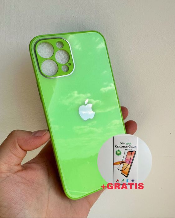 Nowe Etui, Case iPhone 12 Pro imitacja szkła + szkło na ekran GRATIS