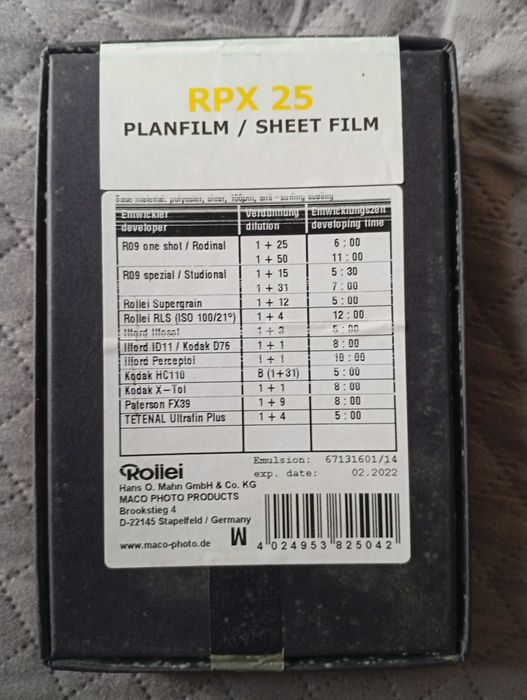 3 chassis e 75 folhas de negativo grande formato 4x5,