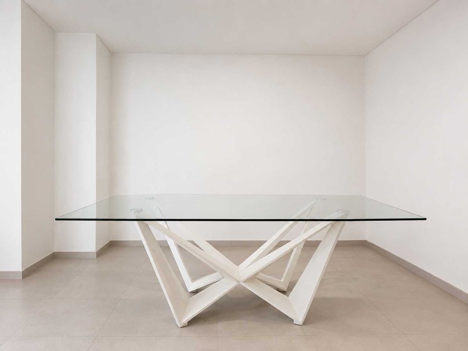 Mesa jantar tampo de vidro