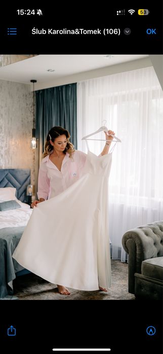 Suknia ślubna na ramiączkach r. 38