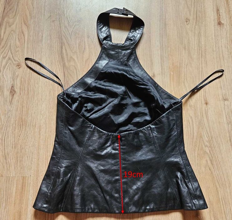 Top skórzany bluzka skóra naturalna French Connection