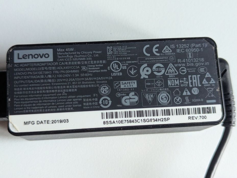 Zasilacz Lenovo USB-C 45W