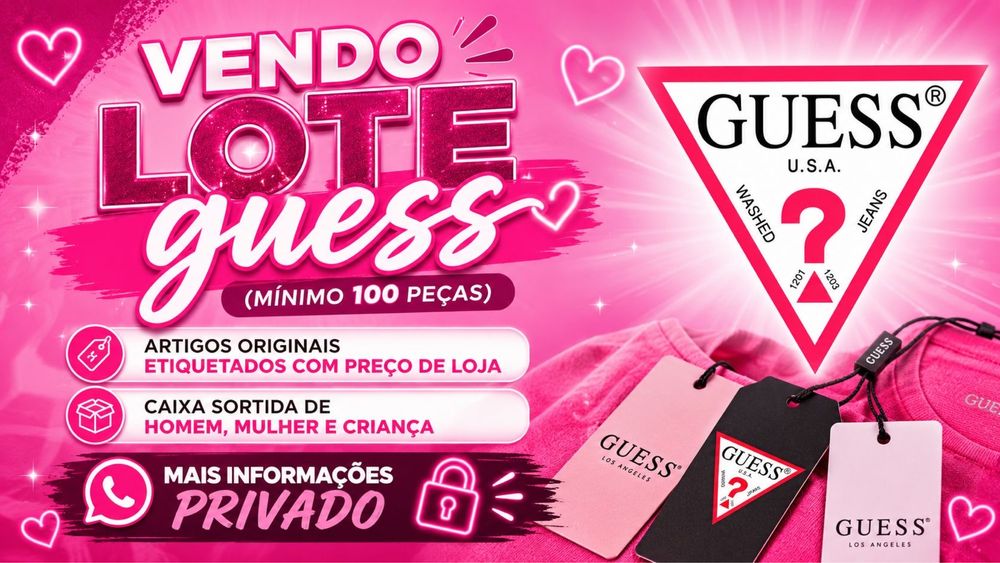 Lote 100 peças Guess