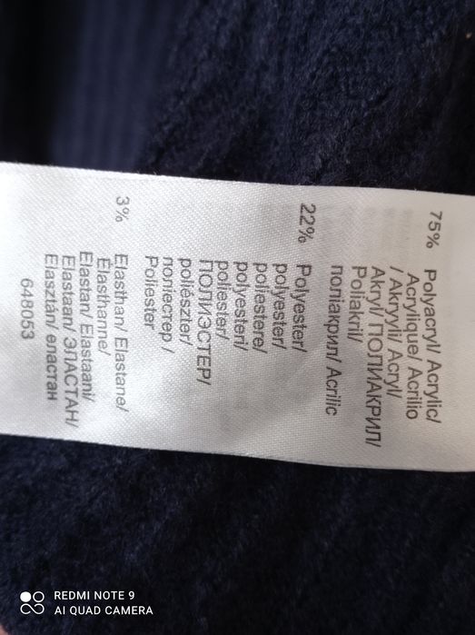 Kardigan sweter z kieszeniami Bonprix bpc 44/46 l XL granatowy