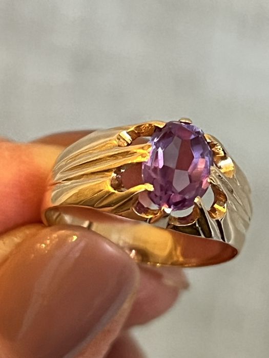 Золотое кольцо александрит.СССР.Золота каблучка з олександритом.