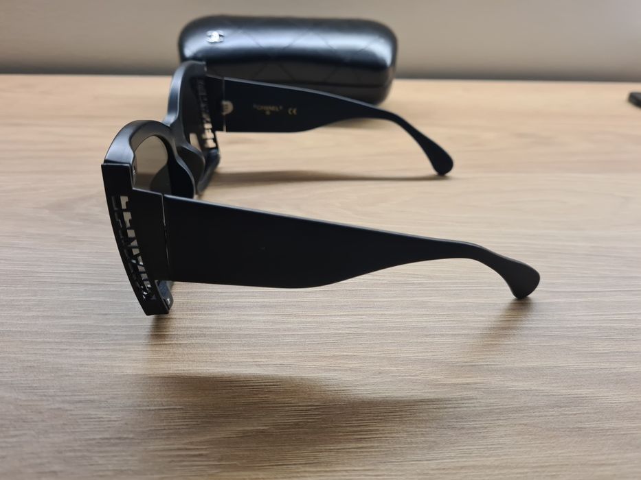 Hit Nowe Damskie Czarne Okulary CHANEL Przeciwsłoneczne UV400 Etui