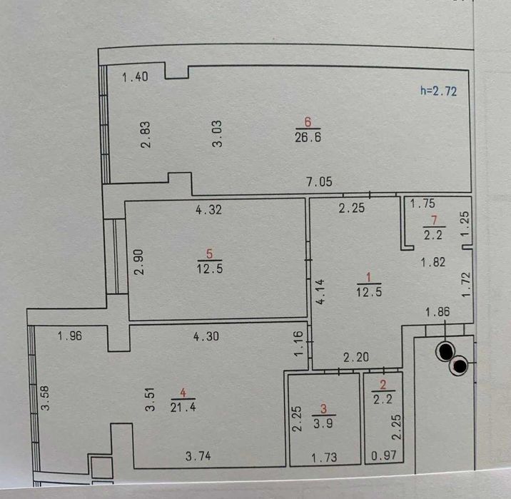 2-кімнатна квартира 81 м² з унікальним плануванням у ЖК «Щасливий».