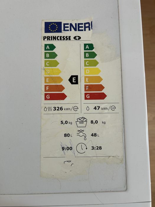 Máquina de Lavar e Secar Roupa Princesse 8kg/5kg - Excelente Estado com garantia