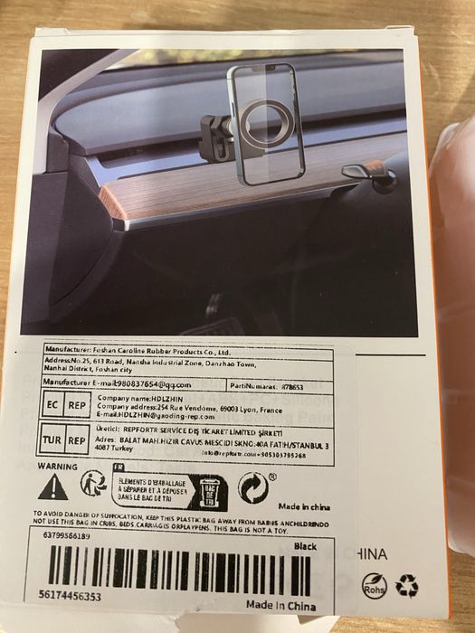 Uchwyt magnetyczny na smartfon do Tesla model 3 lub Y