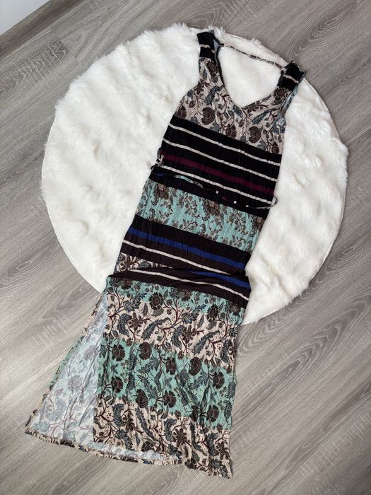 Sukienka maxi z wiskozy z rozcięciem wiązana w talii Warehouse