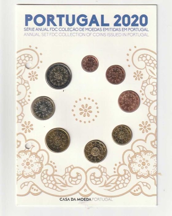 Moedas Euro Portugal FDC 2011 e 2020