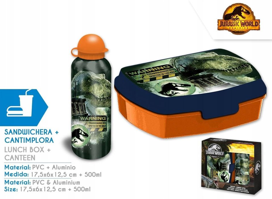 Lunch box + Bidon Jurassic World / śniadaniówka / Produkt na Licencji