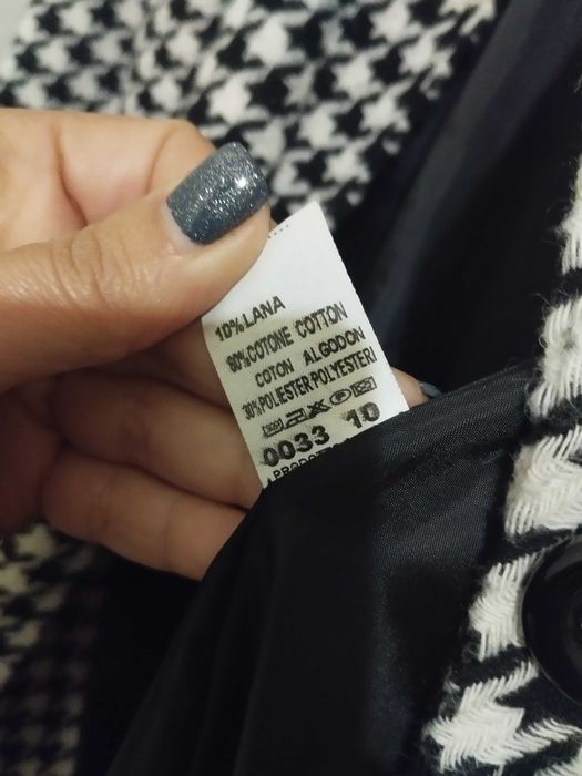 Casaco pé de galo preto e branco novo