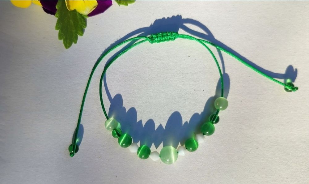 Bransoletka z naturalnych kamieni Opali-kocie oko