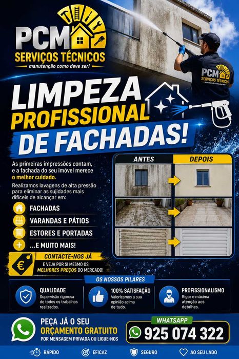 Limpeza com Máquina de Pressão | Fachadas, Terraços, Garagens