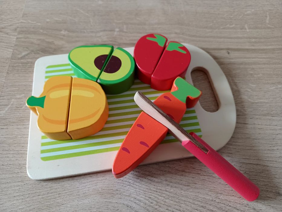 Drewniane zabawki warzywa