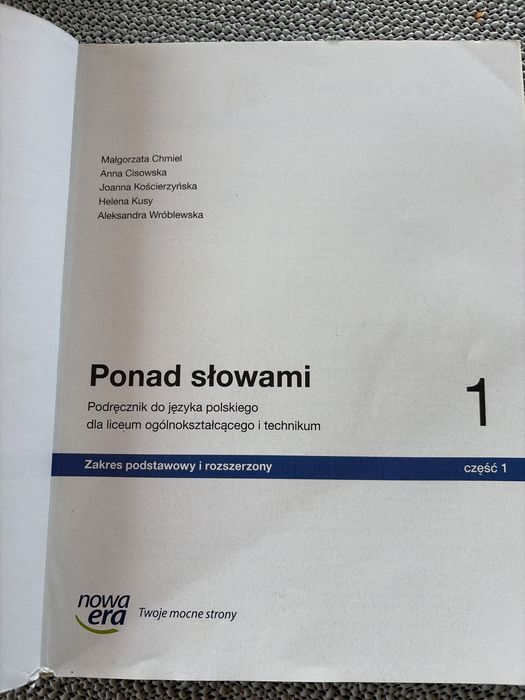 Ponad słowami 1 zakres podstawowy i rozszerzony część 1