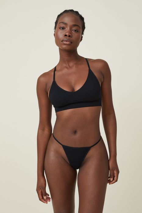 Majtki, stringi, 2-pak, beżowy, czarny Cotton on body L