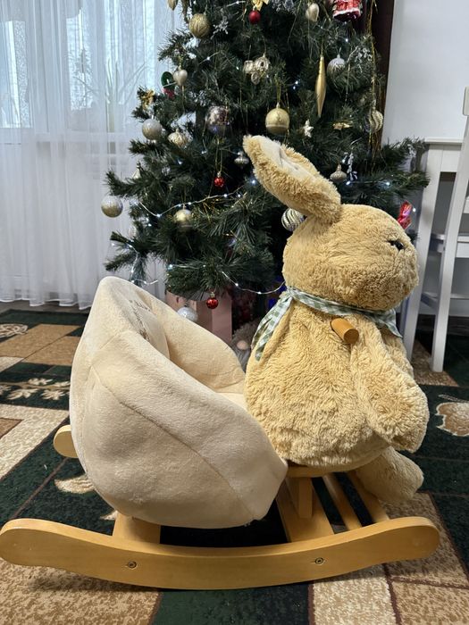 Крісло-гойдалка Rock my Baby мʼяке, кролик